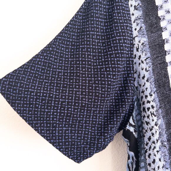 VTG 90s Rabbit Rabbit Rabbit Design Abstract Blue Layered Maxi Dress Size 12M - Picture 6 of 15